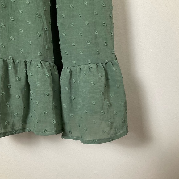 NWT | Monteau Midi Dress | Tiered | Knee Length | Green | Sleeveless | Small - Picture 7 of 12
